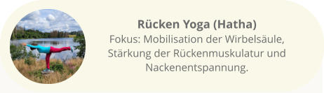 Rücken Yoga (Hatha)Fokus: Mobilisation der Wirbelsäule, Stärkung der Rückenmuskulatur und Nackenentspannung.